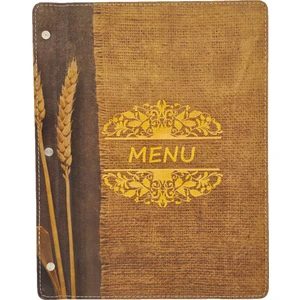 Ahşap Desenli A4 Deri Menü (Buğday)