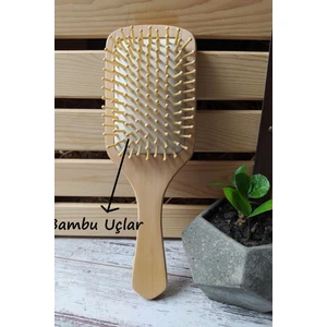 Bambu Uçlu Fırça Ahşap Saç Fırçası Ahşap Tarak