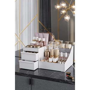Elegance Makyaj ve Kozmetik Düzenleme Kutusu Organizer Beyaz