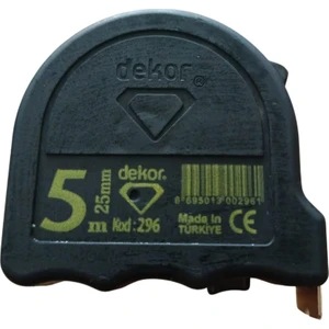 5 Metre 25MM Siyah Kod: 296, Dekor Şerit Metre