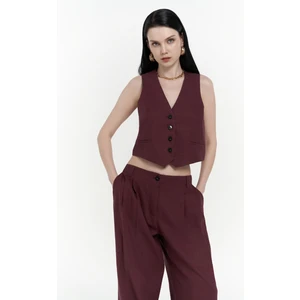 Anka Keten Bordo Yelek Pantolon Takım