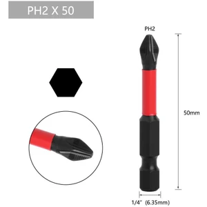 Bits Uç Matkap Ucu Tornavida Ucu Vidalama Ucu PH2-50MM Shockwave