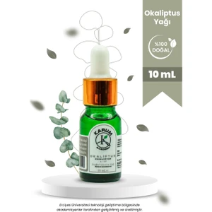 Karum Academy  Doğal Cam Damlalıklı Okaliptus Uçucu Yağ 10ml
