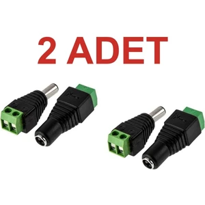 2 Set 2.1mm Dc Power Dişi Jak Klemensli Erkek Jack Cctv Konnektör Toplam 4 Parça