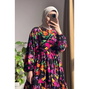 Ande Tesettür Çiçek Bahçesi Elbise - 0018