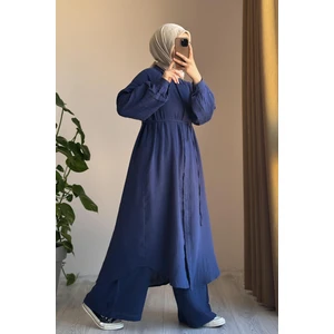 Ande Tesettür Cool Müslin Takım - Lacivert