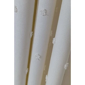 Taç Iskandinav Ponponlu Fon Perde Krem 1x3 Sık Pile