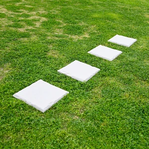 ARYEKA Dekoratif Bahçe Basamak Taşı, 4lü Paket, Plastik Yer Döşemesi, 39 cm x 39 cm, Krem