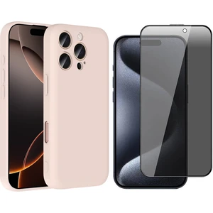 iPhone 15 Pro Kılıf Kamera Korumalı Kartlık Hazneli Zore Vitra Kapak + Hayalet Ekran Koruyucu