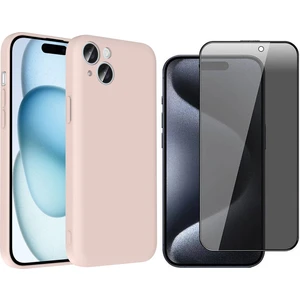 Apple iPhone 15 Kılıf Kamera Korumalı Kartlık Hazneli Zore Vitra Kapak + Hayalet Ekran Koruyucu