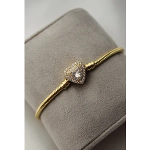 Vıp Çelik 14K Charm Bileklik Kalp Model