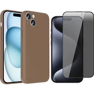 iPhone 15 Plus Kılıf Kamera Korumalı Kartlık Hazneli Zore Vitra Kapak + Hayalet Ekran Koruyucu