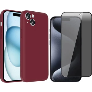 iPhone 15 Plus Kılıf Kamera Korumalı Kartlık Hazneli Zore Vitra Kapak + Hayalet Ekran Koruyucu