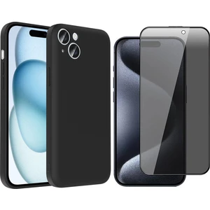 iPhone 15 Plus Kılıf Kamera Korumalı Kartlık Hazneli Zore Vitra Kapak + Hayalet Ekran Koruyucu