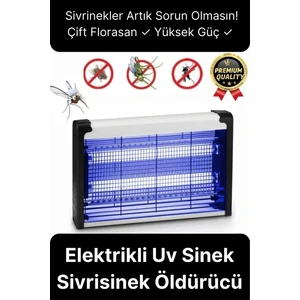 Çift Florasan Yüksek Güç Sessiz Zincir Askılı Sineksavar Elektrikli Uv Sivrisinek Öldürücü Kovucu