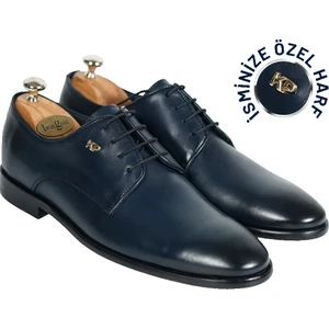 İstanbul Twingold Kişiye Özel Gümüş Konseptli Açma Deri Bağcıklı Erkek Ayakkabı