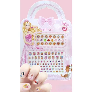Eva & Rose Prenses 120'li Çocuk Takma Tırnak Sticker Çocuklar İçin Takma Tırnak ve Sticker Küpe Seti 1 Adet