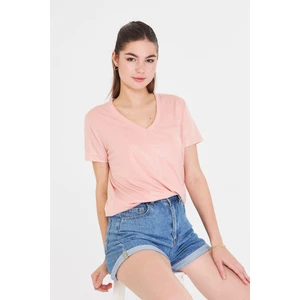 V Yaka Simli T-Shirt