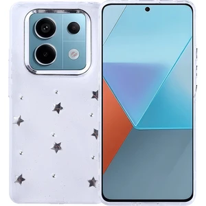 Xiaomi Redmi Note 14 Pro 4g Kılıf Airbag Tasarımlı Simli Şeffaf Kutup Kapak