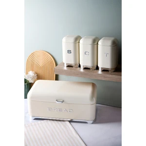 Ekmek Kutusu& 3 Lü Saklama Kabı Plus+ Krem