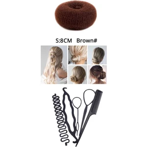 6’lı Saç Topuz Yapma ve Saç Örme Aparatlı Tarak Seti  Topuz Tokası Seti Küçük Boy Topuz Süngeri