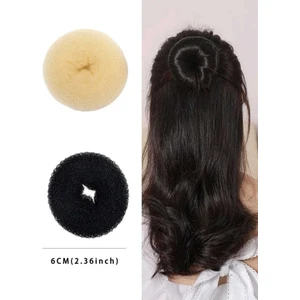 2 Adet No:1 Küçük Boy Sünger Topuz Saç Tokası Topuz Süngeri Topuz Tokası Topuz Yapma Tokası 6 cm