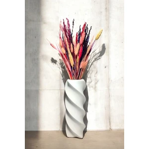 Büyük Boy Vazo - Spiral Model Vazo - Beyaz Vazo