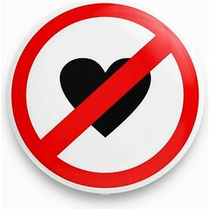 Rozet Metal Kalp Aşk Yasak Sarkastik