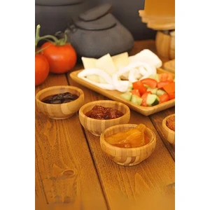 Mithra Life 6 Adet Bambu Mini Lokumluk Çerezlik Sosluk Reçellik Sunumluk Kase MIT1143