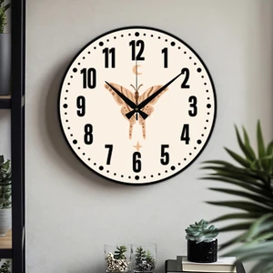 Dekoratif Türkçe Rakamlı Desenli Uv Baskılı Duvar Saati (Sessiz) Akar Mekanizma 40  cm  Metal Akrep Yelkovan