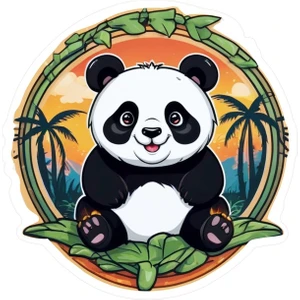 Altınuç Art Design 5 Adet 9x9 cm Panda Sticker Defter Dolap Laptop Kask Araba Motor Sticker