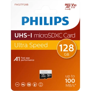 Philips 128GB A1 V30 MicroSDXC Hafıza Kartı 4K 130MB/s Micro SD Kart