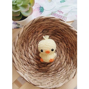 Amigurumi Sevimli Civciv Anahtarlık ve Organic Oyuncak Sarı 6 Cm(1 Adet)