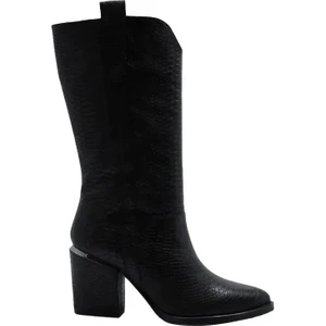 Deri Vızon Çizme Topuklu 855 43 V1 S