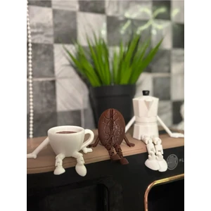 Kahve Tutkunlarına Özel 3'lü Kahve Köşesi Seti - Kahve Çekirdeği, Coffee Pot, Kahve Fincanı