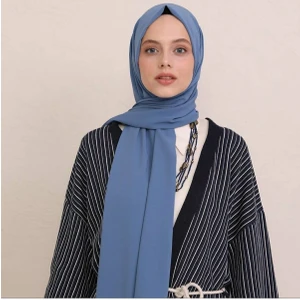 Tesettür Hijab Medine Ipeği Şal*mavi