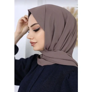 Tesettür Hijab Medine Ipeği Şal*koyu Vizon