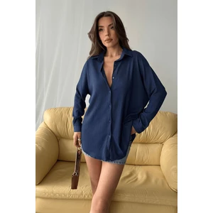 Kadın Olivia Oversize Bürümcük Kumaş Yazlık Gömlek