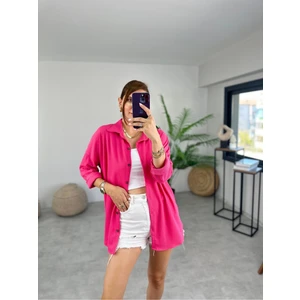 Kadın Olivia Oversize Bürümcük Kumaş Yazlık Gömlek