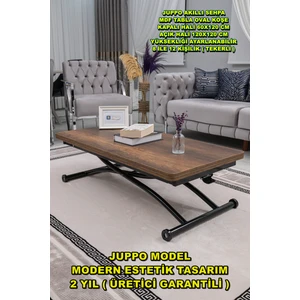 Sehpam Akıllı Akıllı Sehpa Juppo Üst Tabla Mdf Barok Koyu Ceviz Oval Köşe Alt Ayak Siyah Dışa K