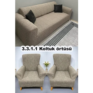 Koltuk Örtüsü 3+3+1+1 Takımı Lastikli Esnek Yıkanabilir Çekyat Kanepe Kılıfı.