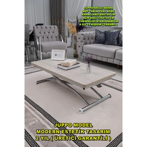 Sehpam Akıllı Akıllı Sehpa Juppo Üst Tabla Mdf Lizbon Oval Köşe Alt Ayak Krom Dışa