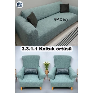 Koltuk Örtüsü 3+3+1+1 Takımı Lastikli Esnek Yıkanabilir Çekyat Kanepe Kılıfı.