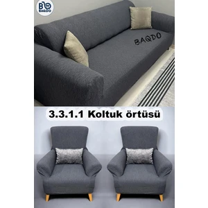 Koltuk Örtüsü 3+3+1+1 Takımı Lastikli Esnek Yıkanabilir Çekyat Kanepe Kılıfı.