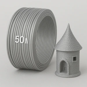 3D Kalem Yazıcı Için 50 Metre Gümüş Gri Renk Pla Filament