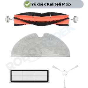 Xiaomi Vacuum Mop 2 (STYTJ03ZHM) Uyumlu  Yedek Fırça Filtre Mop Seti-4 Parça