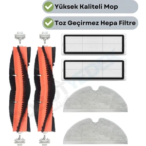 Dreame Vacuum Mop F9 Uyumlu Yedek Fırça Hepa Filtre Mop Seti-6 Parça