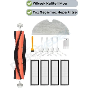 Dreame Vacuum Mop F9 Uyumlu Yedek Fırça Hepa Filtre Mop Seti-12 Parça