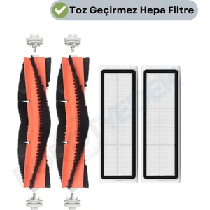 Xiaomi Vacuum Mop 2 (STYTJ03ZHM) Uyumlu  Yedek Ana Fırça ve Hepa Filtre-4 Parça