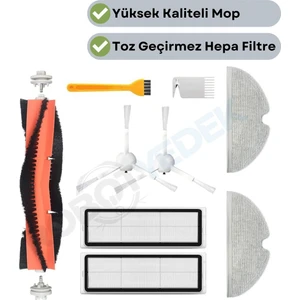 Xiaomi 1c Vacuum Mop (STYTJ01ZHM) Uyumlu Yedek Fırça Hepa Filtre Mop Seti-9 Parça